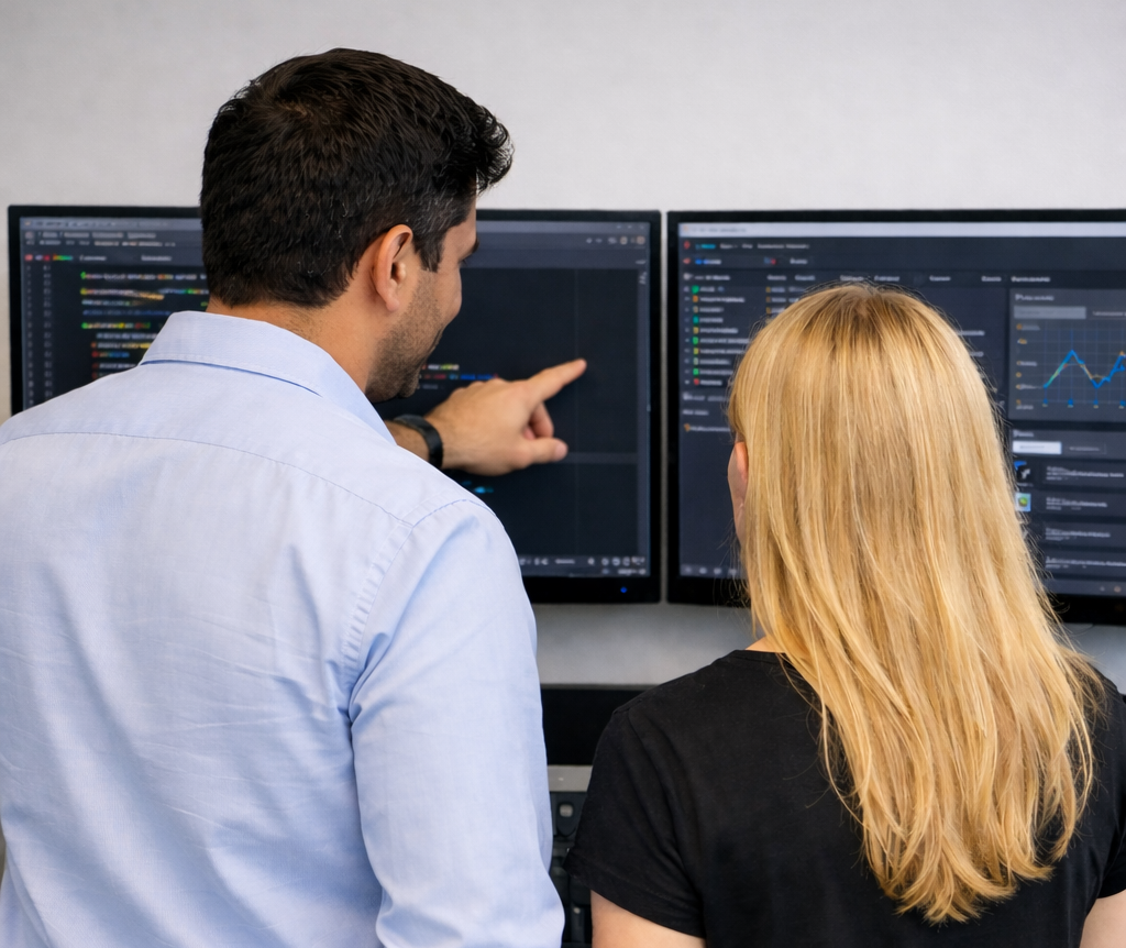 Two people pair-programming